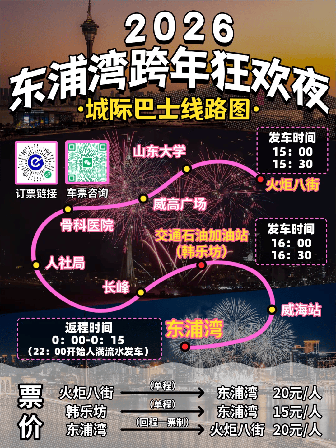 跨年活动停车攻略请查收开元棋牌试玩威海东浦湾(图2)